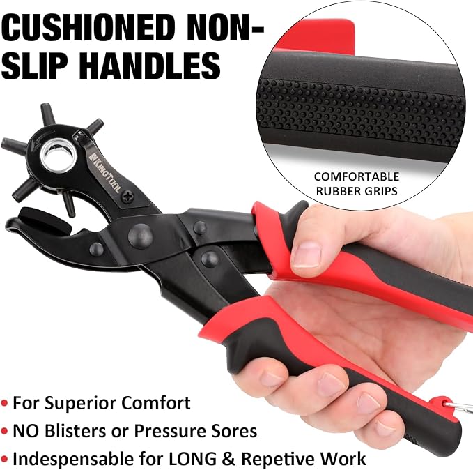 KingTool Leather Hole Punch Set, Super Heavy Duty Rotary Puncher - Image 5