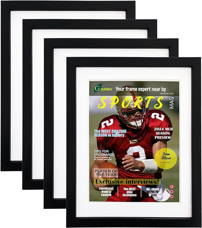 Goldfinch 4 Packs Sports Magazine Frames Displays Magazines Measuring 8.5 x by Unknown