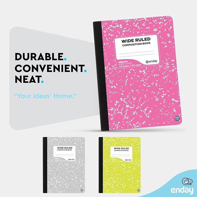 Composition Notebooks Wide Ruled Paper, Colored Marble Composition Notebook - Image 4