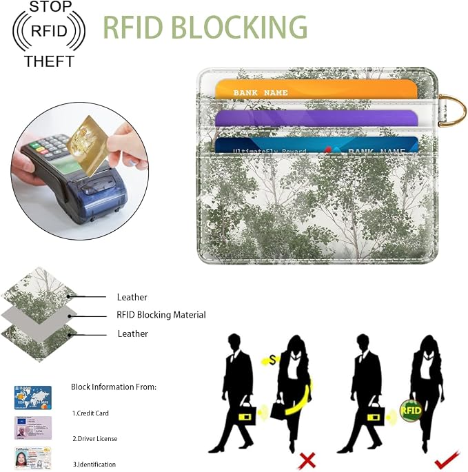 Slim Minimalist Front Pocket RFID Blocking Credit Card Holder Small Wallet Cute - Image 4