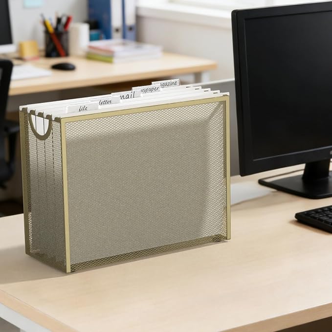 Sinboun Hanging File Organizer Letter-Size File Holder Filing Box Includes 5 - Image 4