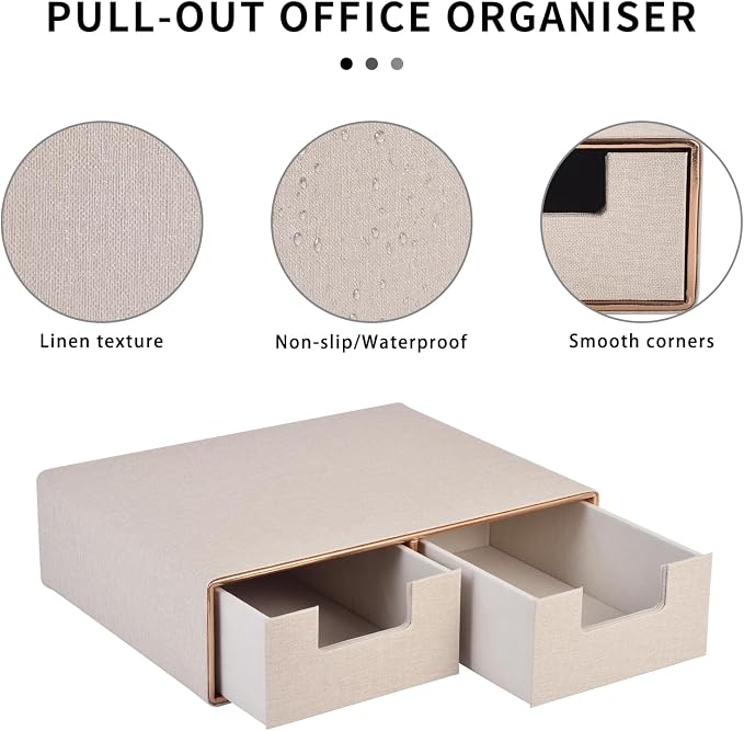 Linen Leather Desk Organizer - Image 6