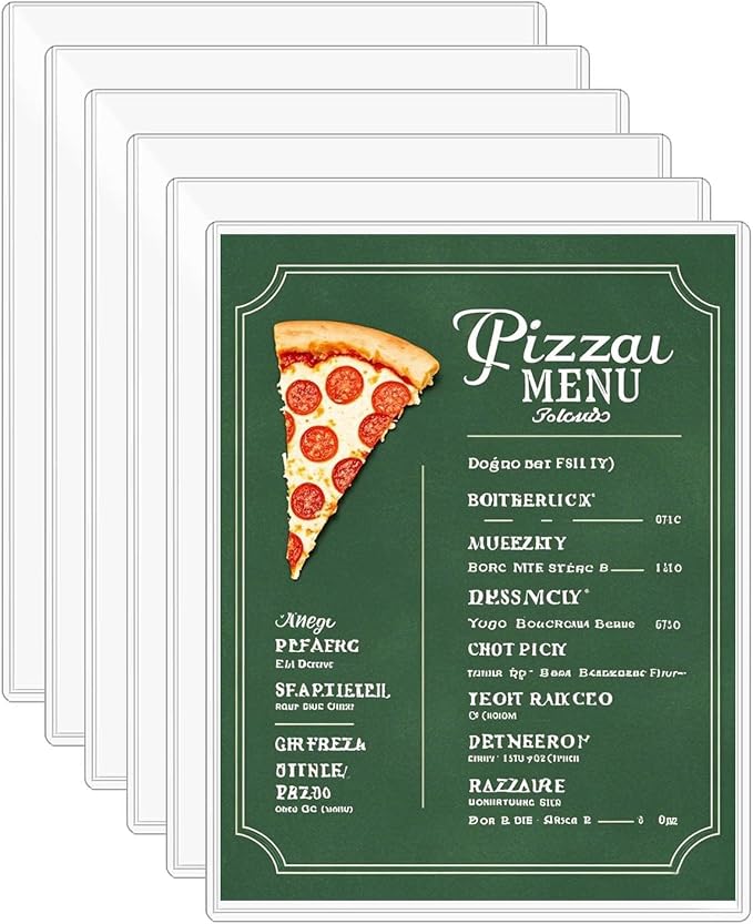 6-Pack 8.5" x 11" Rigid Print Protectors, Transparent Hard Plastic Page Sheet by DHYLRICHER