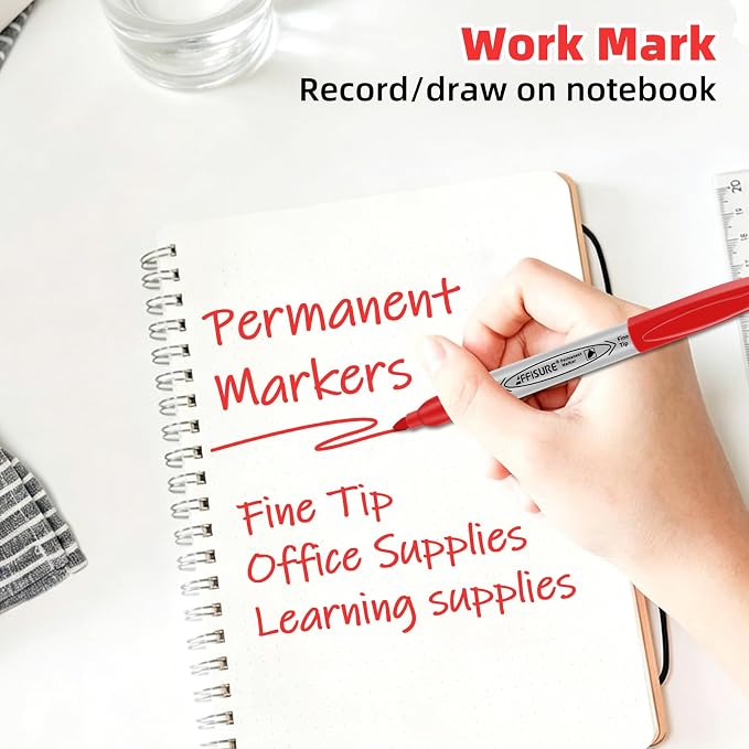 Red Permanent Marker, Fine Point Markers Quick Drying, Fade Resistant, No Smear - Image 15
