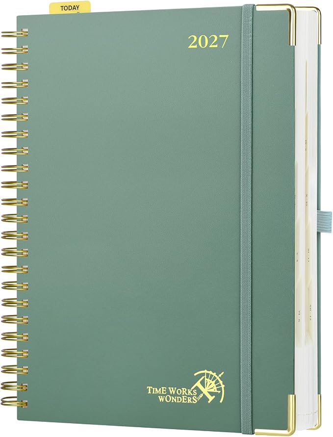 POPRUN 2027 Daily Planner One Page Per Day, Large 8.5" x 12", Calendar Book by POPRUN