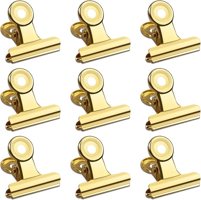 30 Pack Small Bull Clips 1.22 Inch Mini Metal Hinge Clips Binder Paper Hinge by Orcielo