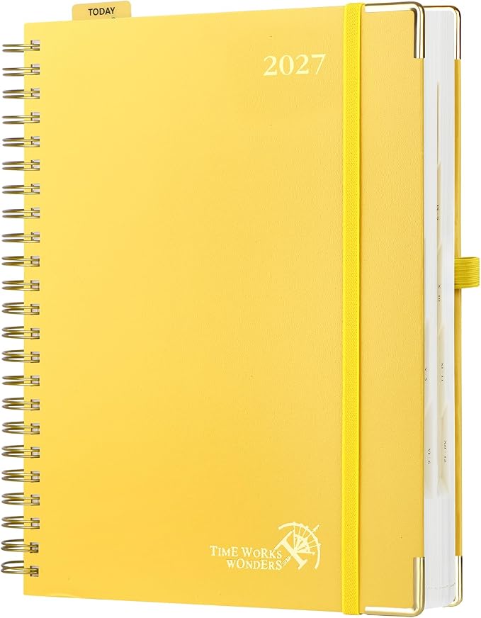 POPRUN 2027 Daily Planner One Page Per Day, Large 8.5" x 12", Calendar Book by POPRUN