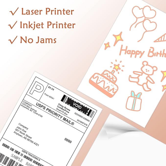 9527 Product 50 Labels 8.5x11 Labels Shipping Address Labels - Image 3