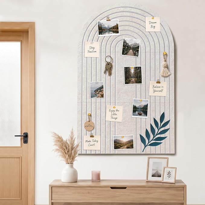 Large Arched Felt Bulletin Board, Stylish Sized 36" x 24" Cork Board Alternative - Image 2