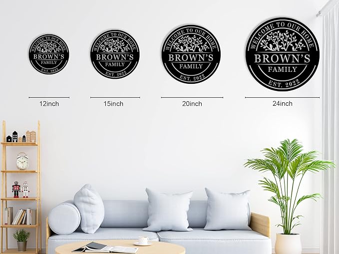 Welcome to Our Home Metal Sign, Personalized Family Name Tree of Life Sign - Image 6