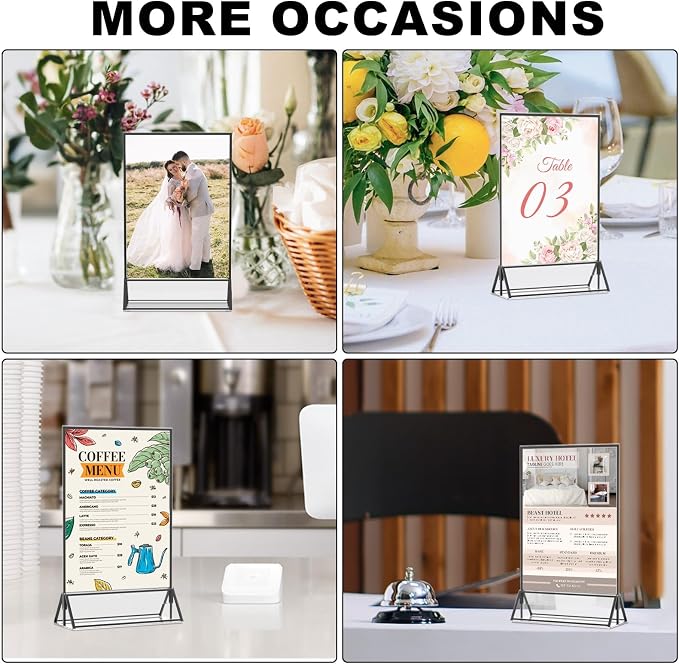 EHWINE 20 Pack Acrylic Sign Holder 4 x 6, Double Sided Black Picture Frame - Image 6