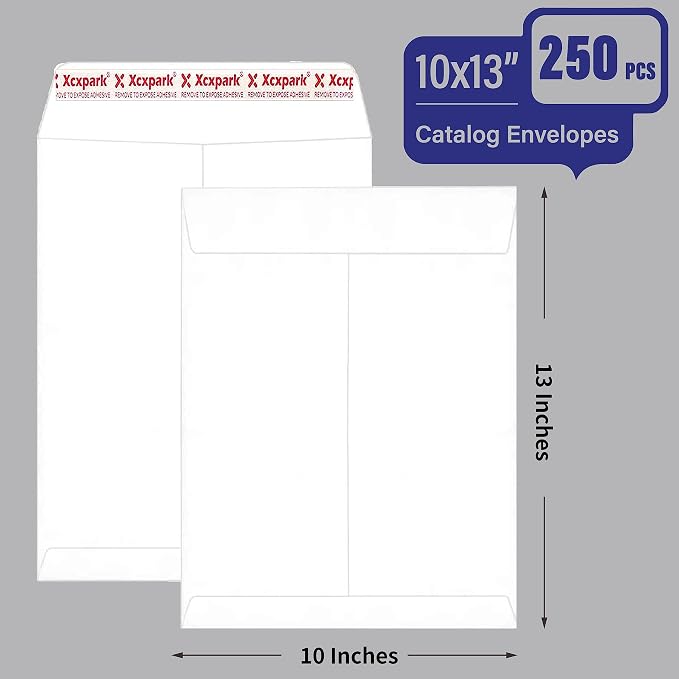 Xxcxpark 250 PCS 10x13 inches Security Catalog Envelopes Printable Self Seal - Image 2