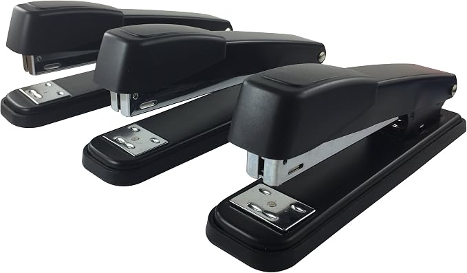 Clipco Stapler with 2000 Staples Each Metal Full Desk Size Black by Trade+Quest+Global+Corp