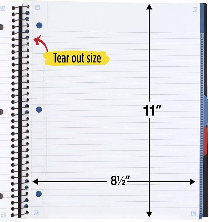 Five Star Advance Spiral Notebook + Study App, 3 Subject, College Ruled Paper - Image 7