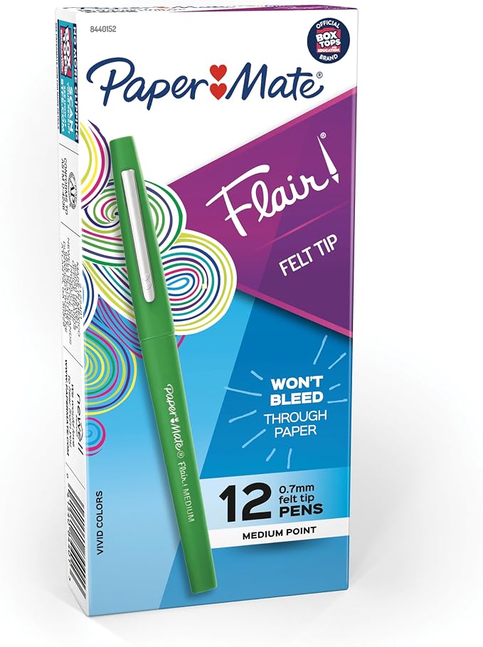 Paper Mate Flair Felt Tip Pens, Medium Point, Journaling, Desk Supplies by Unknown