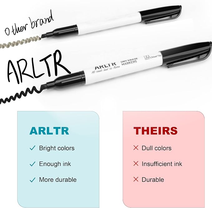 ARLTR Dry Erase Marker Bulk Set, Chisel Tip, Low Odor, - Image 4