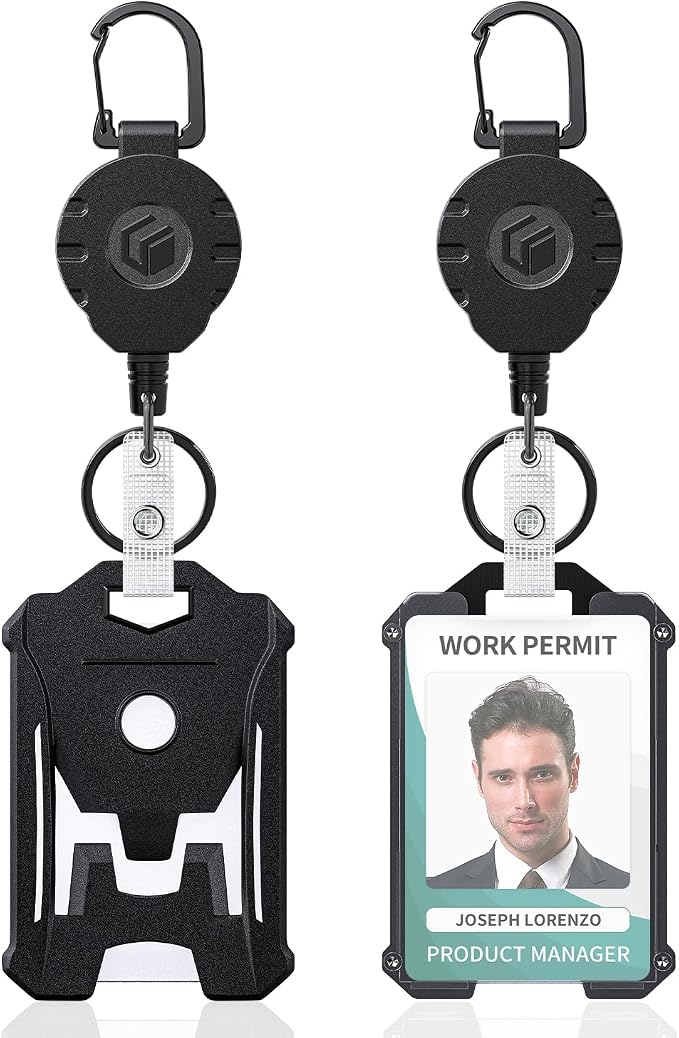 Uniclife 2 Pack Heavy Duty Badge Holder Vertical Hard Plastic Case by UnicLife