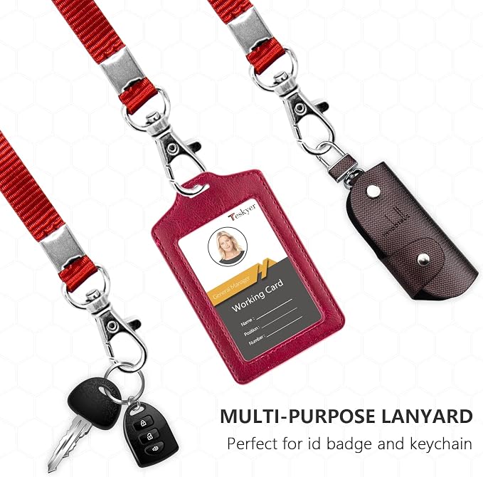Teskyer 2 Pack Double Sided Clear Badge Holder - Image 4