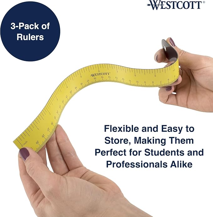 Westcott ‎12 inch Magnetic Flexible Rulers, - Image 3