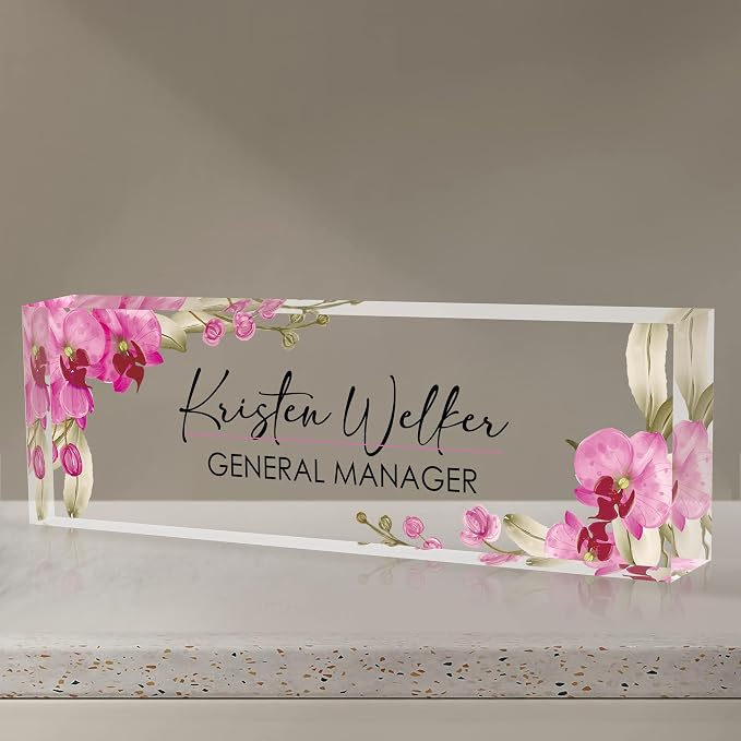 Personalized Name Plate for Desk, Custom Desk Name Plate, Acrylic Name Plate by EOBIBIFUN