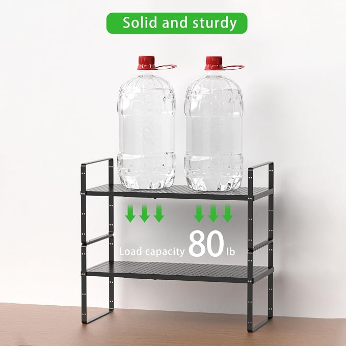 SOFRON Expandable Cabinet Storage Shelf Stackable Organizer Rack - Image 3
