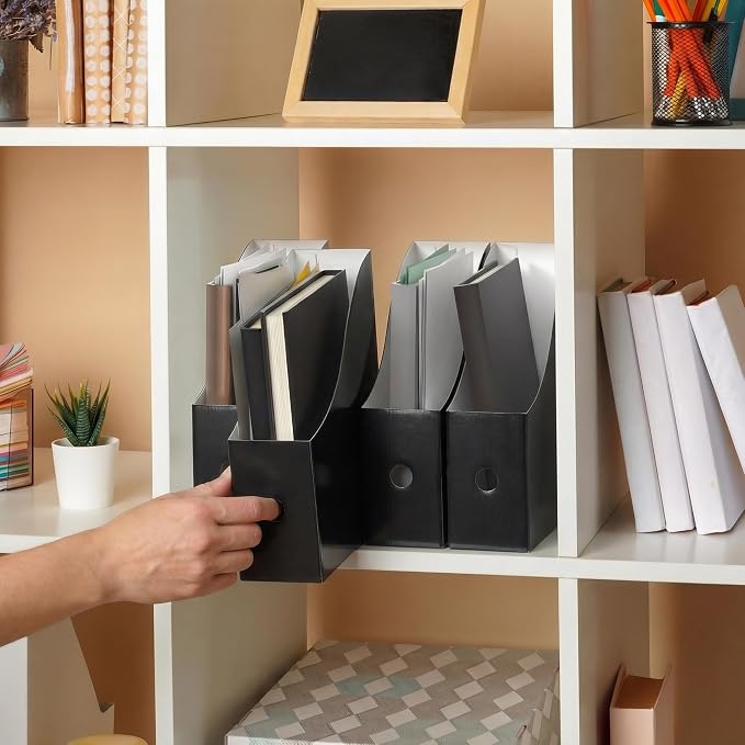 Simple Houseware 6-Pack Magazine File Holder Box, Foldable Cardboard Organizer - Image 7