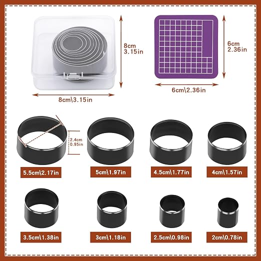 8 Pcs Leather Circle Cutter Tool Set, Leather Punch Tool, High Carbon Steel - Image 2