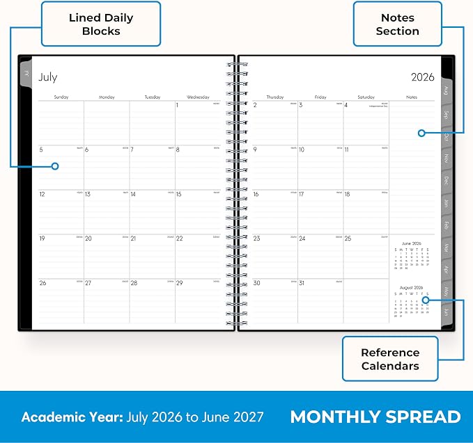 Blue Sky Weekly and Monthly Academic Year Planner Calendar, July - Image 4