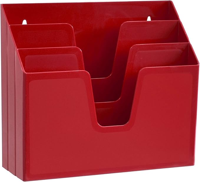 Acrimet Horizontal Triple File Folder Holder Organizer, Open Top Desktop by Organizingyourlife