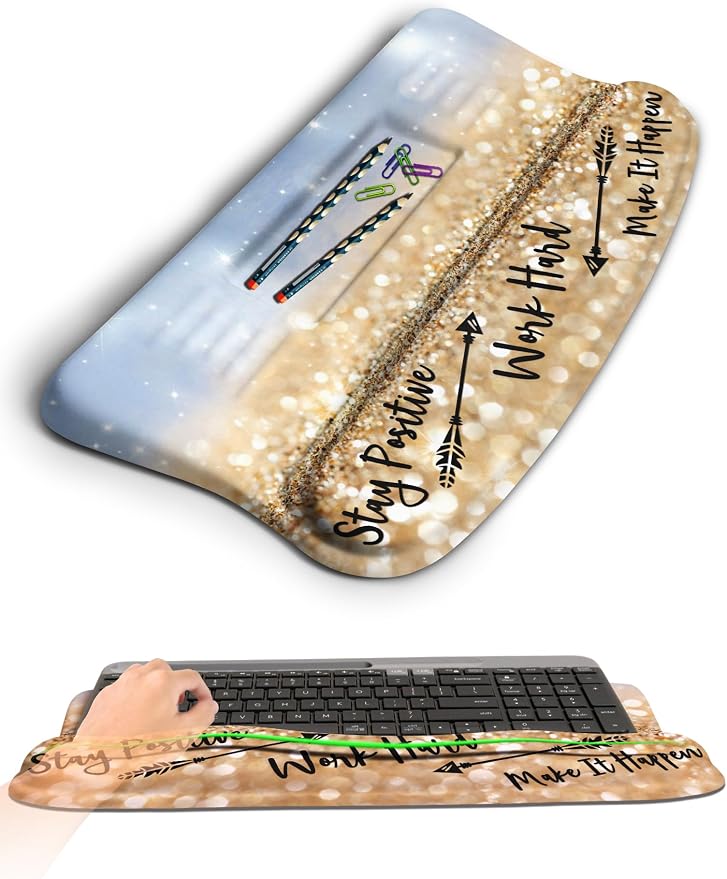 Ergonomic Wave Wrist Rest with Keyboard Stand, Cushioned Palm Rest, Comfortable by KUOSGM