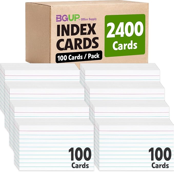 2400 PCS Index Cards Bulk，3x5 Flash Cards by BGUP