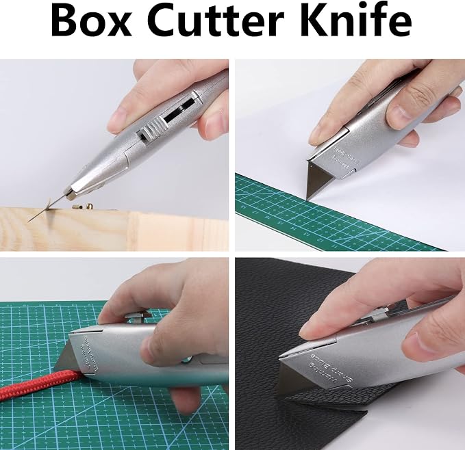 DIYSELF 2Pack Utility Knife Box Cutter Retractable Blade Heavy Duty PVC Pipe - Image 2