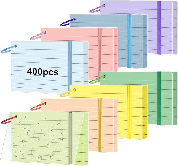 HAUTOCO 400 PCS Colored Index Cards 3x5 by HAUTOCO