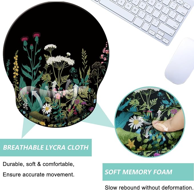 Mouse Pad with Wrist Support, Ergonomic Mouse Pad with Memory Foam Wrist Rest - Image 3