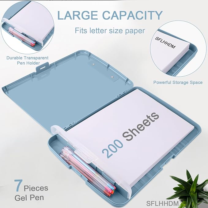 SFLHHDM Clipboard with Storage, Storage Clipboard with Pen Holder, A4 Binder - Image 3