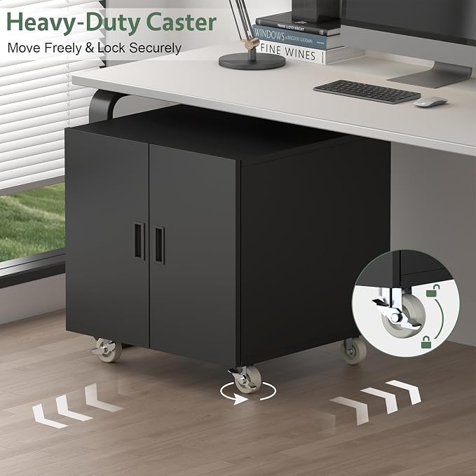 Printer Stand with Storage, Metal Printer Table - Image 4