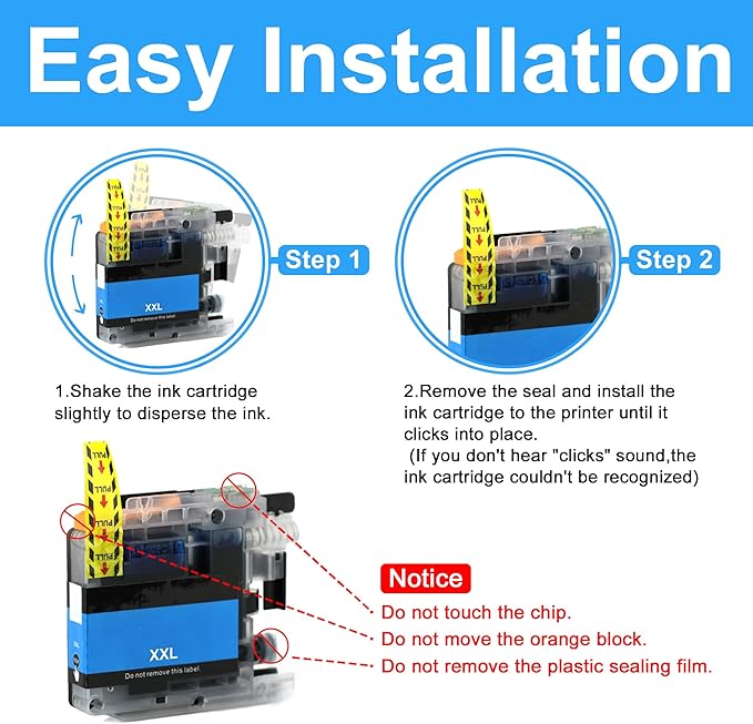 LCL Compatible Ink Cartridge Replacement for Brother LC105 XXL LC1053PK LC105C LC105M LC105Y 1200 Pages MFC-J4710DW MFC-J4610DW MFC-J4510DW MFC-J4410DW MFC-J6520DW MFC-J6720DW MFC-J6920DW (2C2M2Y)-DeskLoop Office