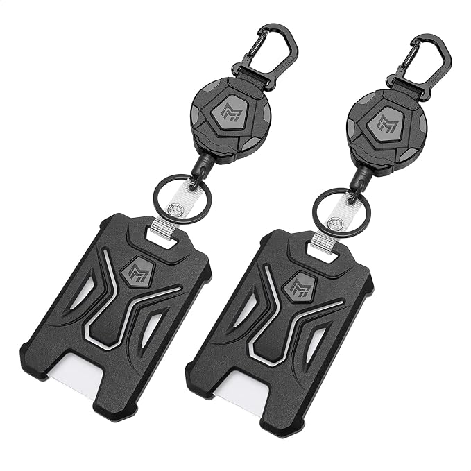 MNGARISTA 2-Pack Retractable Badge Holder, Heavy Duty Carabiner Keychain by MNGARISTA