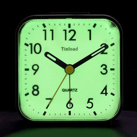 Tinload Small Battery Operated Analog Travel Alarm Clock Silent Non Ticking by Tinload