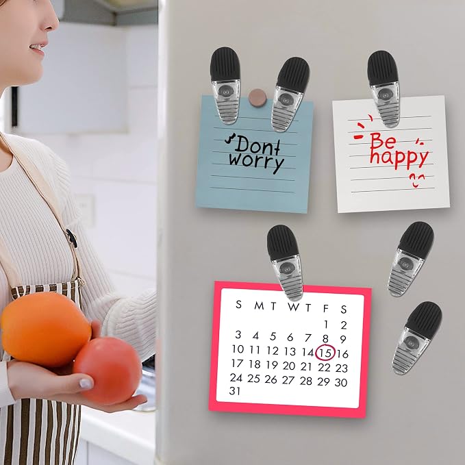 3-1/4" Length Plastic Refrigerator Magnet Clips Set - Image 6
