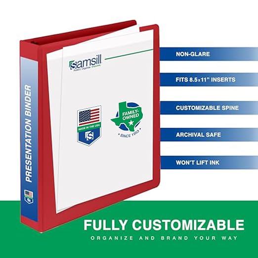 Samsill 2 Inch 3 Ring Binders, Made in USA, Economy Round Ring, 425 Sheet - Image 2