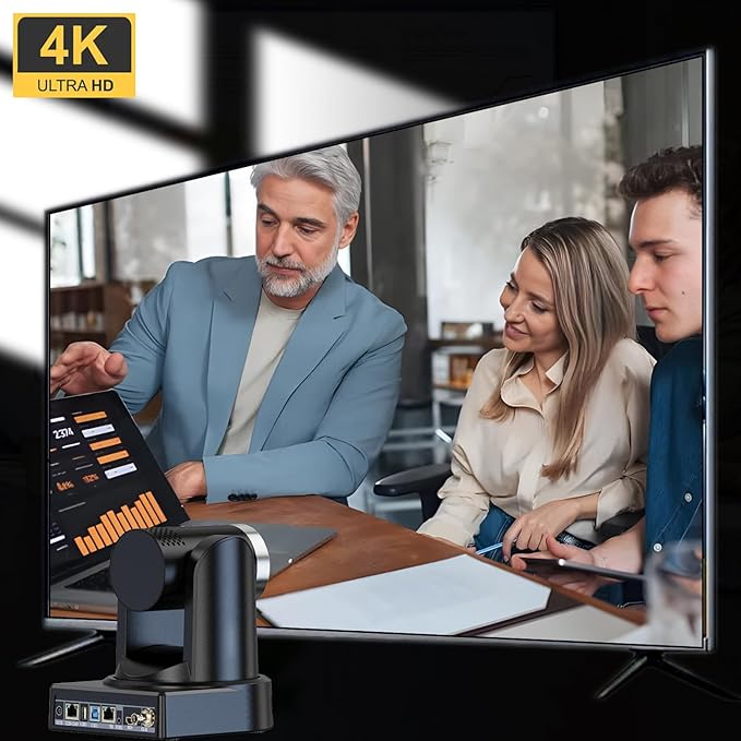4K PTZ Camera with 20X Optical Zoom & AI Auto Tracking, HDMI/SDI/USB3.0/RJ45 Multi-Interface for Live Streaming, Video Conference & Church Events, vMix/Zoom/OBS Compatible-DeskLoop Office