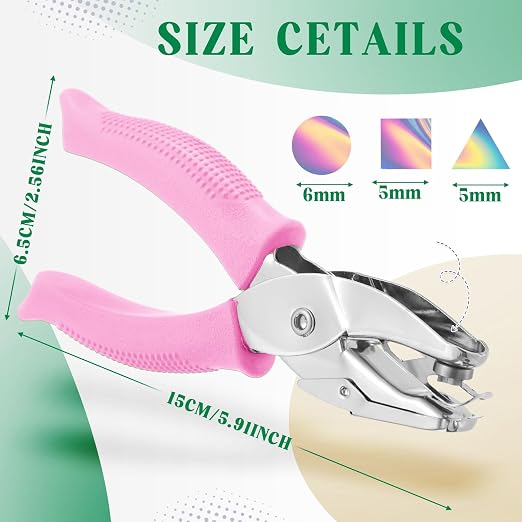 Zonon 3 Pcs Hole Punch Shapes Single Hole Paper Punchers - Image 2