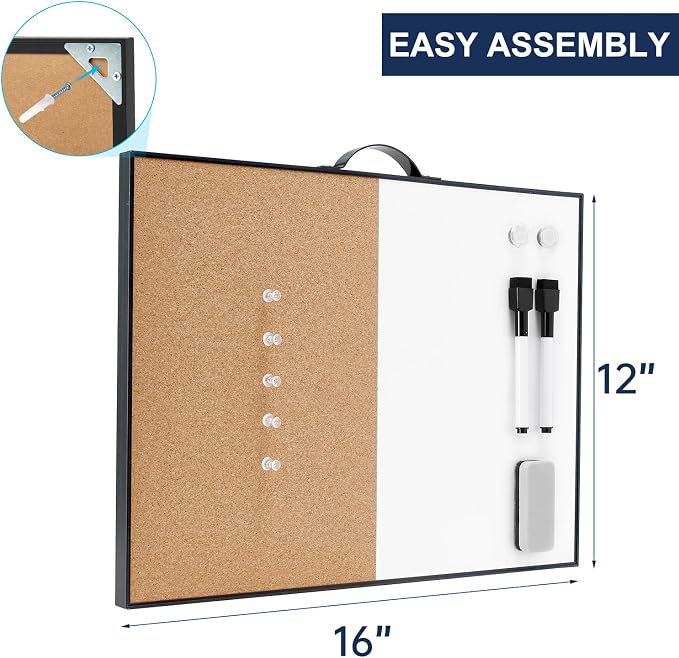 TSJ OFFICE Small Whiteboard Cork-Board - Image 4