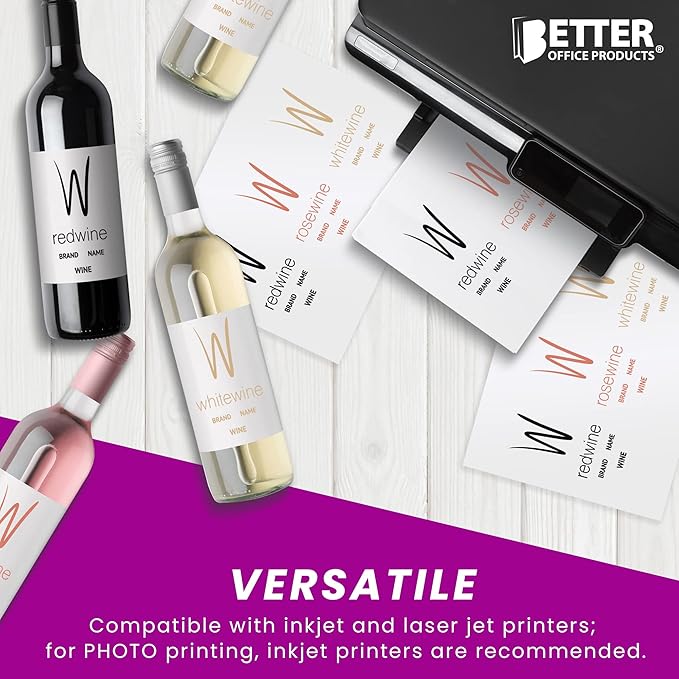 Better Office Products Thin Glossy Photo Paper, 100 Sheets, 8.5 x 11", 30 lb, 115gsm, Inkjet Photo Paper, for Brochure Printing, Custom Chip Bag Party Favors, Letter Size, 100-Count Pack-DeskLoop Office