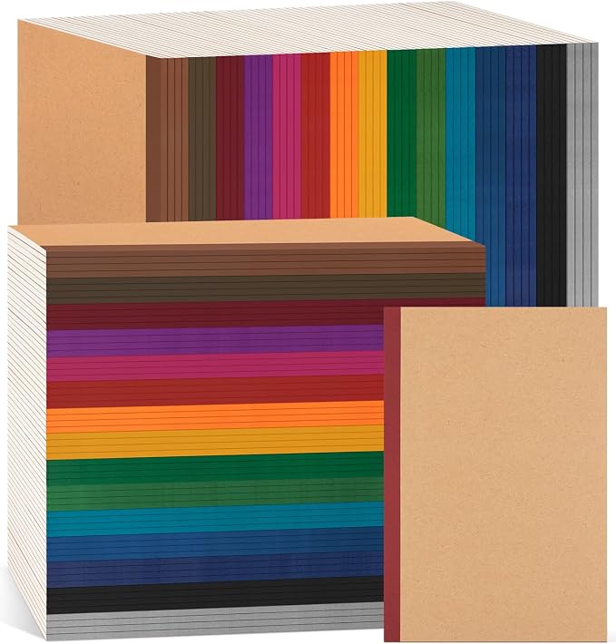 ALKALO 120 Pack Lined Notebook Journals Bulk, A5 College Ruled Composition by ALKALO