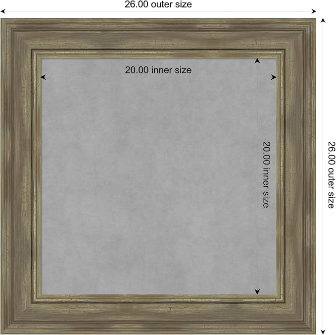Amanti Art Grey Framed Magnetic Board 26x26 Medium Vision Board - Image 3