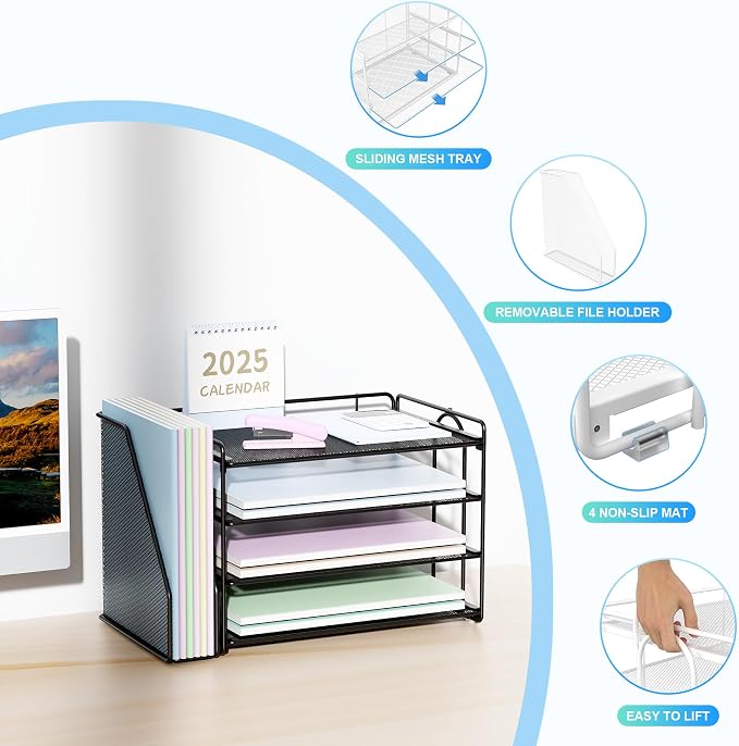 Spacrea Desk Organizers and Accessories, Paper Organizer - Image 3