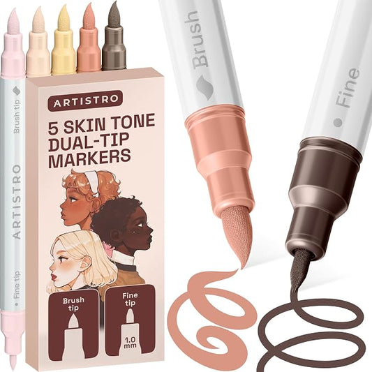 ARTISTRO 5 Skin Tones Acrylic Paint Markers by ARTISTRO