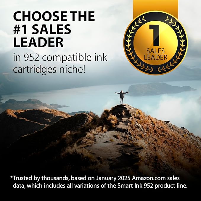 Smart Ink Compatible Ink Cartridges Replacement for HP 952XL HP 952 XL (2 Black Combo Pack) to use with HP Printer OfficeJet Pro 8710 7740 8720 8715 8210 7720 8740 8725 8700 OfficeJet 8702-DeskLoop Office